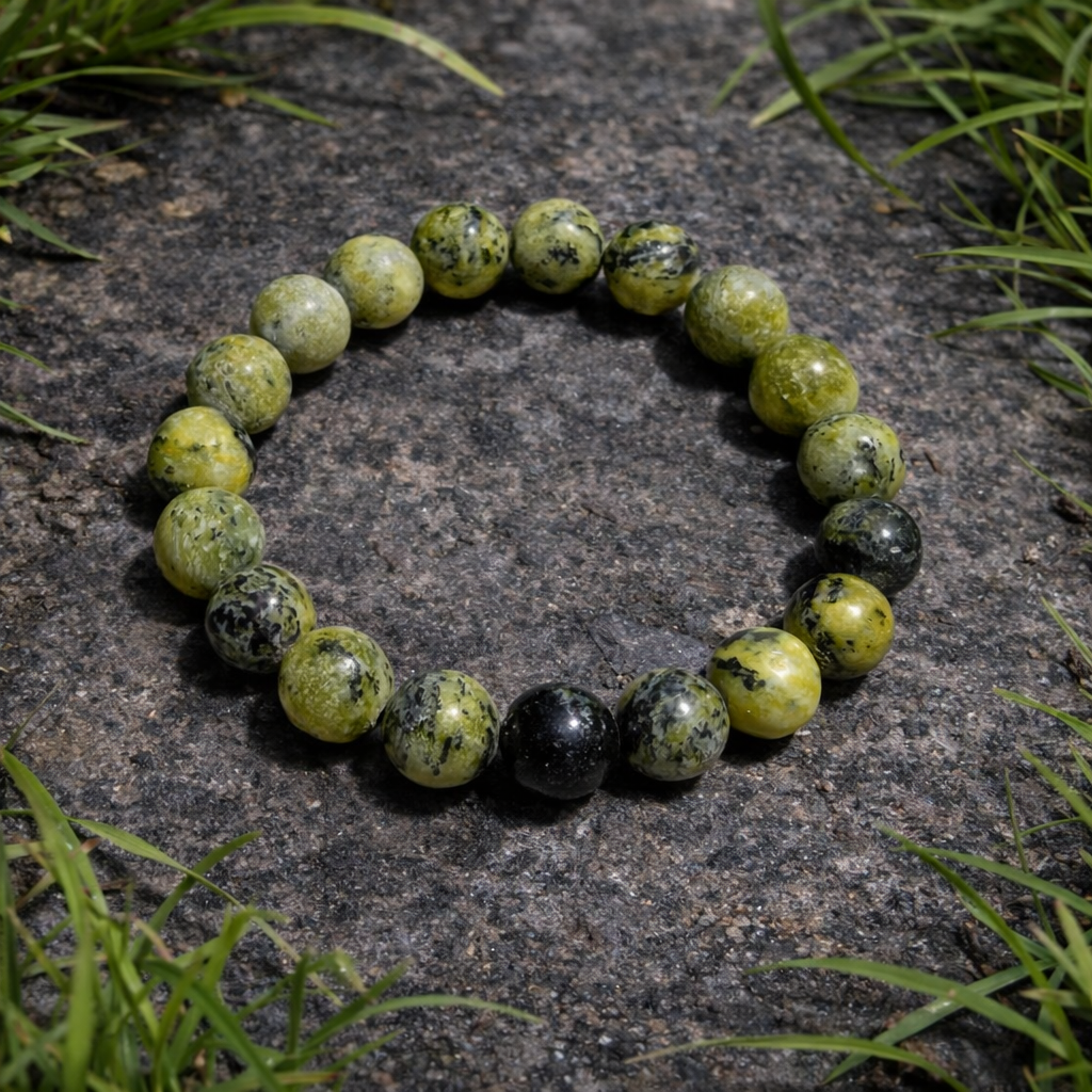 Verdant Sentinel Grass Yellow Stone Bracelet