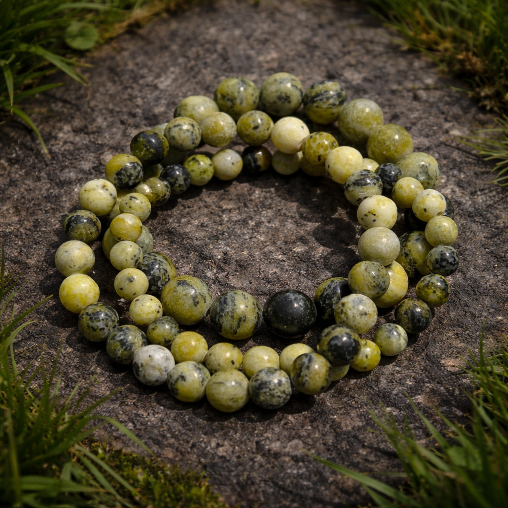 Verdant Sentinel Grass Yellow Stone Bracelet