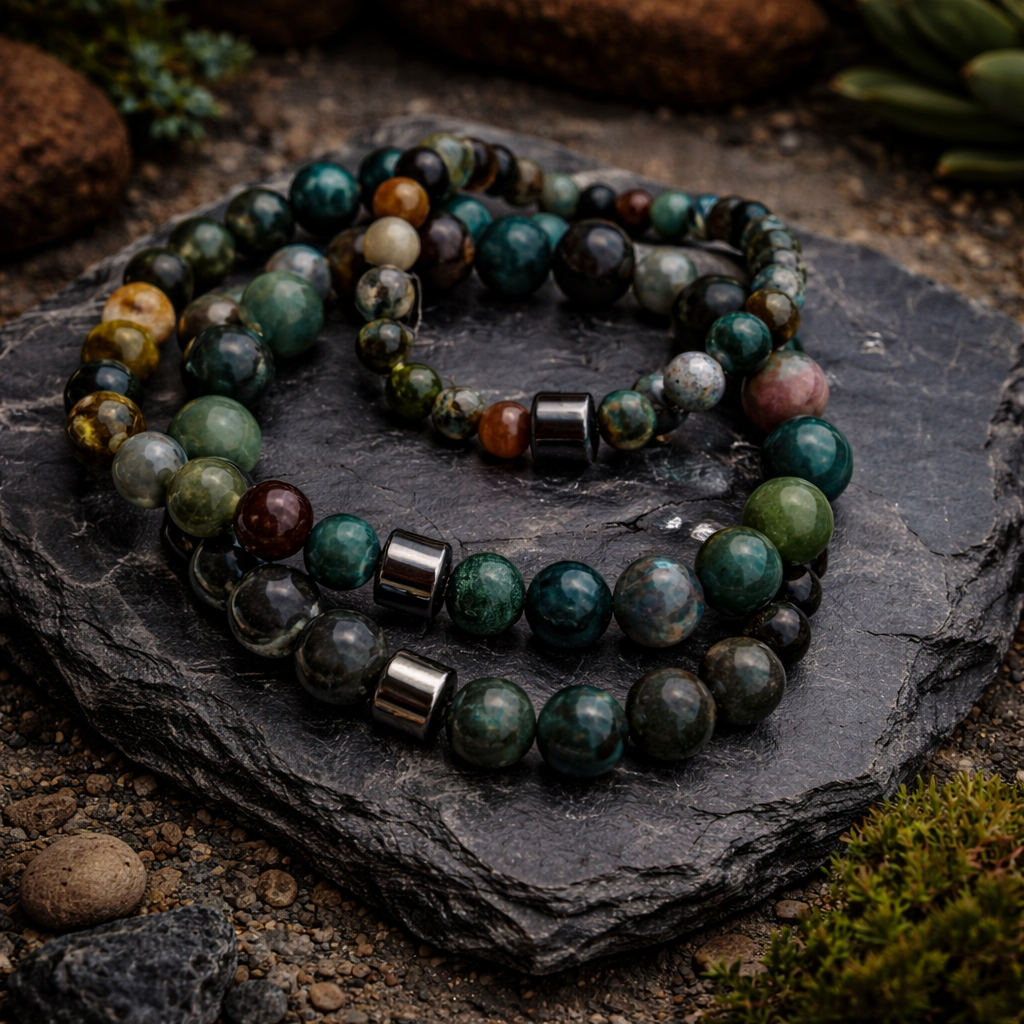 Verdant Atlas Agate Bracelet
