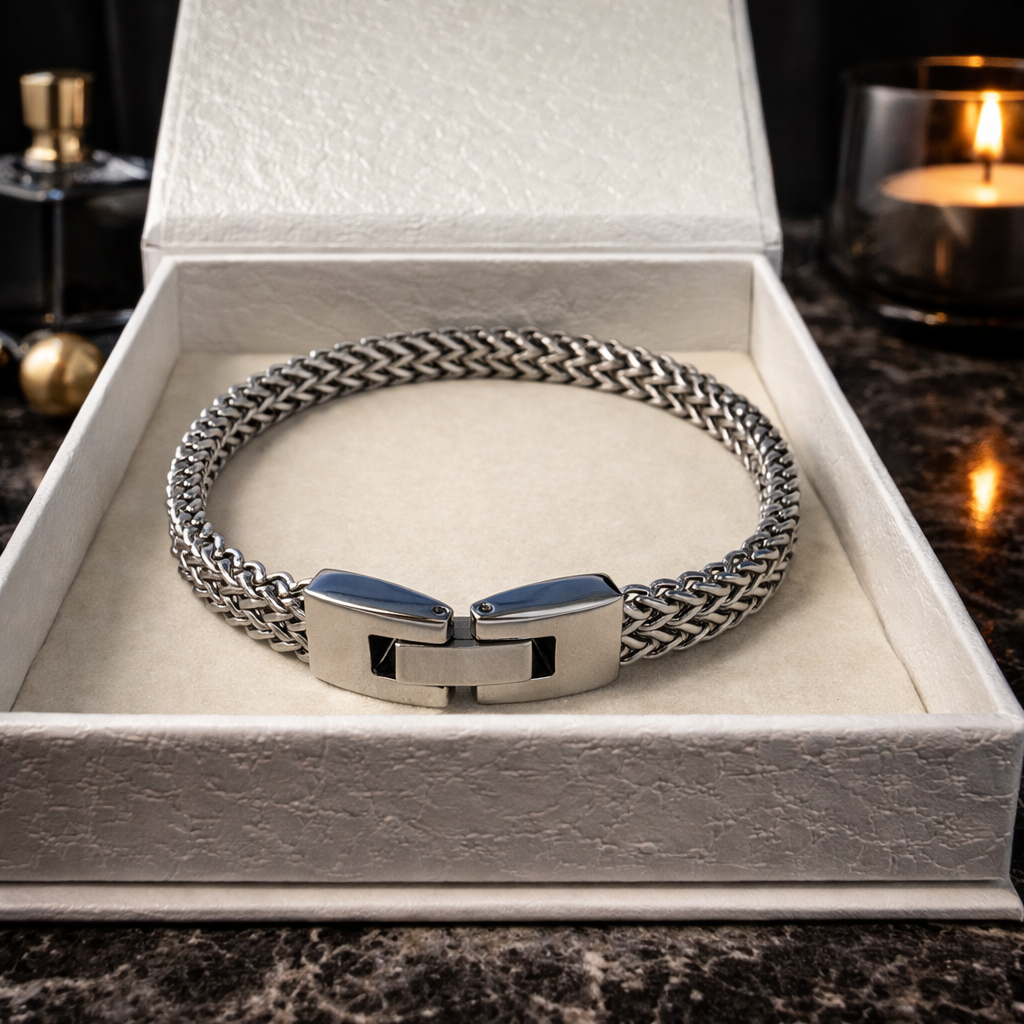 Obsidian Weave Duo Bracelet