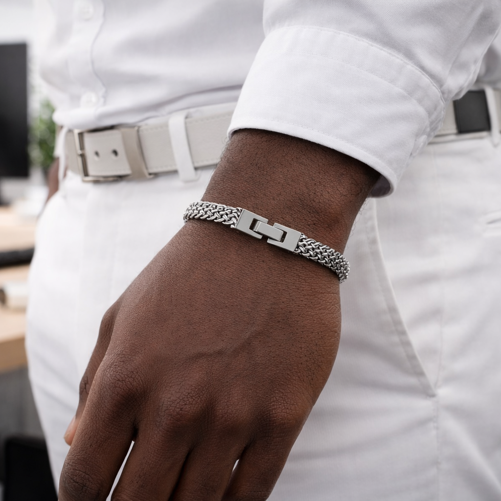 Obsidian Weave Duo Bracelet