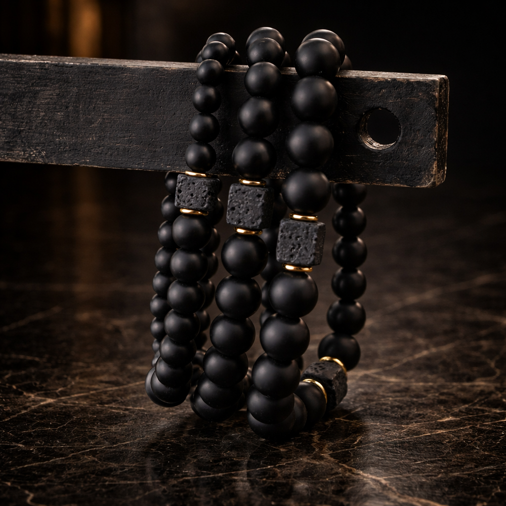 Eclipse Agate Lava Bracelet