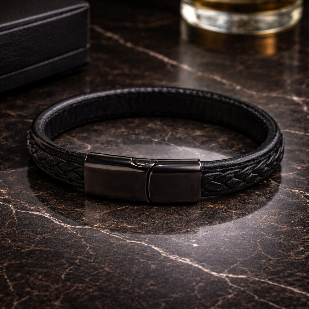 Noir Union Leather Bracelet
