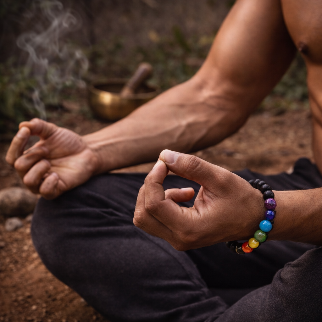 Aether Seven Chakra Lava Bracelet