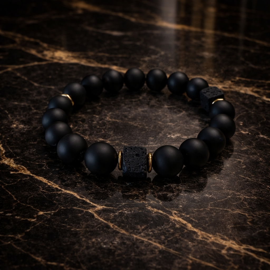 Eclipse Agate Lava Bracelet