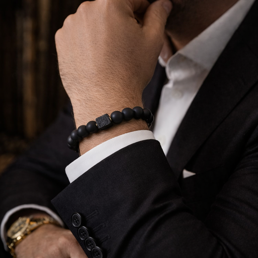 Eclipse Agate Lava Bracelet